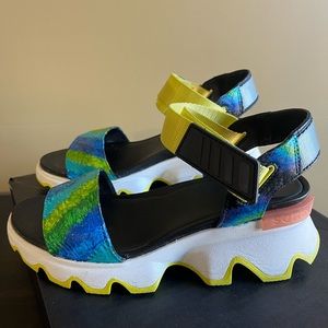SOREL KINETIC Impact Y strap wedge slingback strappy sandals FREE SHIPPING